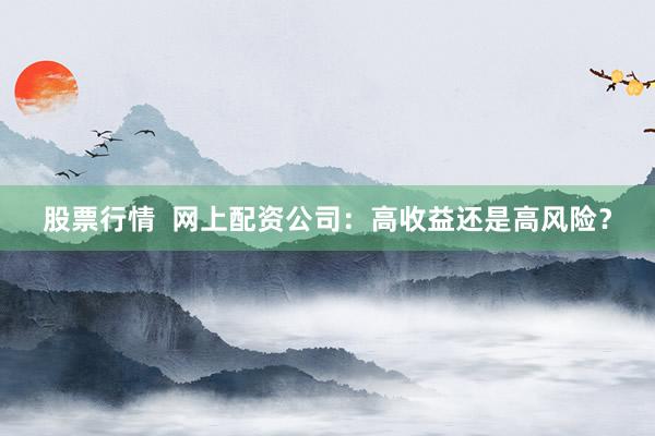 股票行情  网上配资公司：高收益还是高风险？