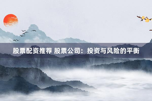 股票配资推荐 股票公司：投资与风险的平衡