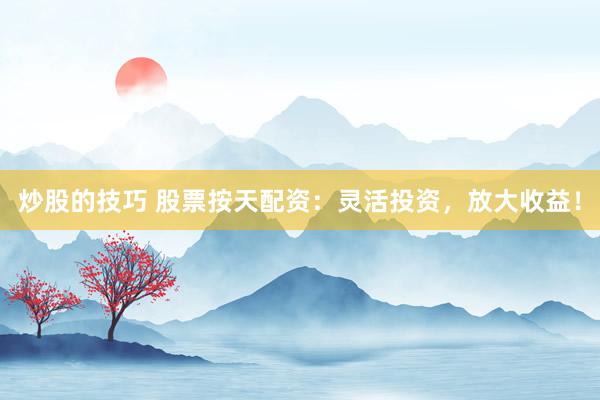 炒股的技巧 股票按天配资：灵活投资，放大收益！