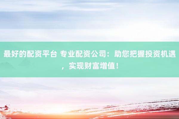 最好的配资平台 专业配资公司：助您把握投资机遇，实现财富增值！