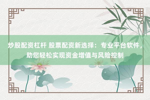 炒股配资杠杆 股票配资新选择：专业平台软件，助您轻松实现资金增值与风险控制