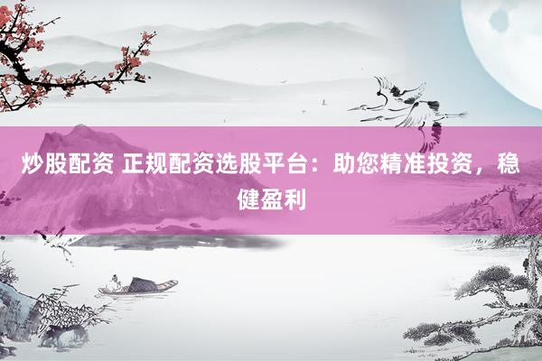 炒股配资 正规配资选股平台：助您精准投资，稳健盈利