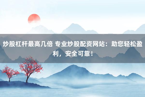 炒股杠杆最高几倍 专业炒股配资网站：助您轻松盈利，安全可靠！