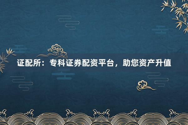 证配所：专科证券配资平台，助您资产升值