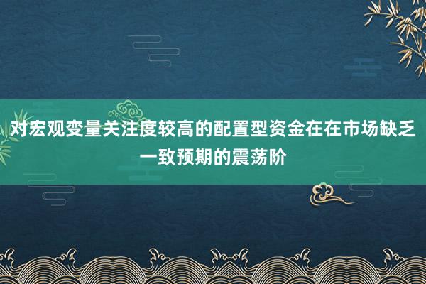 对宏观变量关注度较高的配置型资金在在市场缺乏一致预期的震荡阶