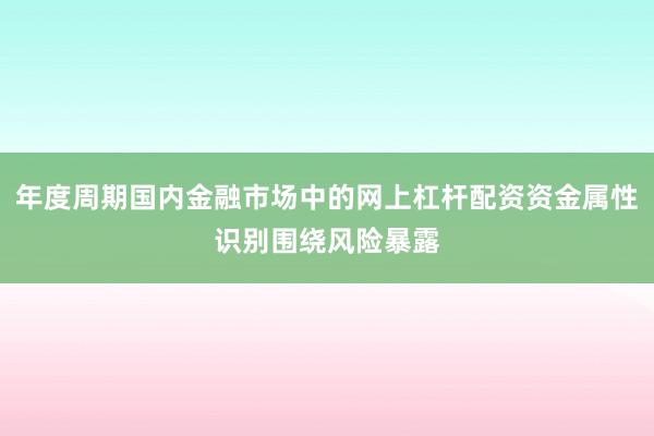年度周期国内金融市场中的网上杠杆配资资金属性识别围绕风险暴露