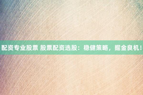 配资专业股票 股票配资选股：稳健策略，掘金良机！