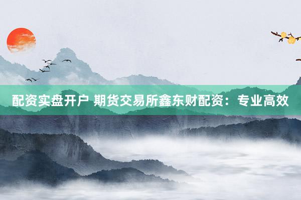 配资实盘开户 期货交易所鑫东财配资:专业高效