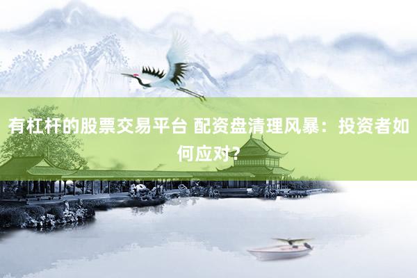 有杠杆的股票交易平台 配资盘清理风暴：投资者如何应对？