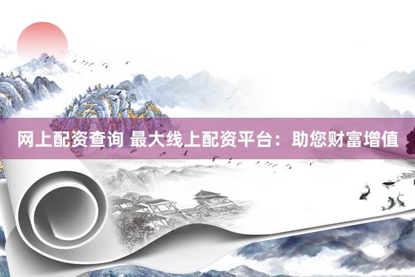 网上配资查询 最大线上配资平台：助您财富增值